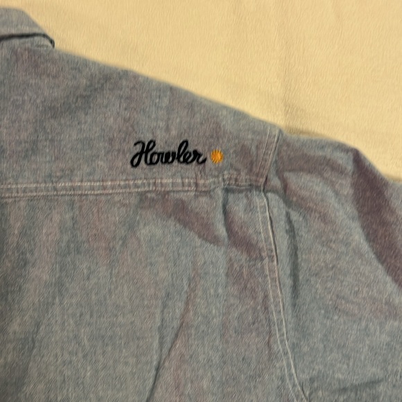 HOWLER Bros Large Short Sleeve Button-Up Shirt - Light Blue Denim - Picture 5 of 6